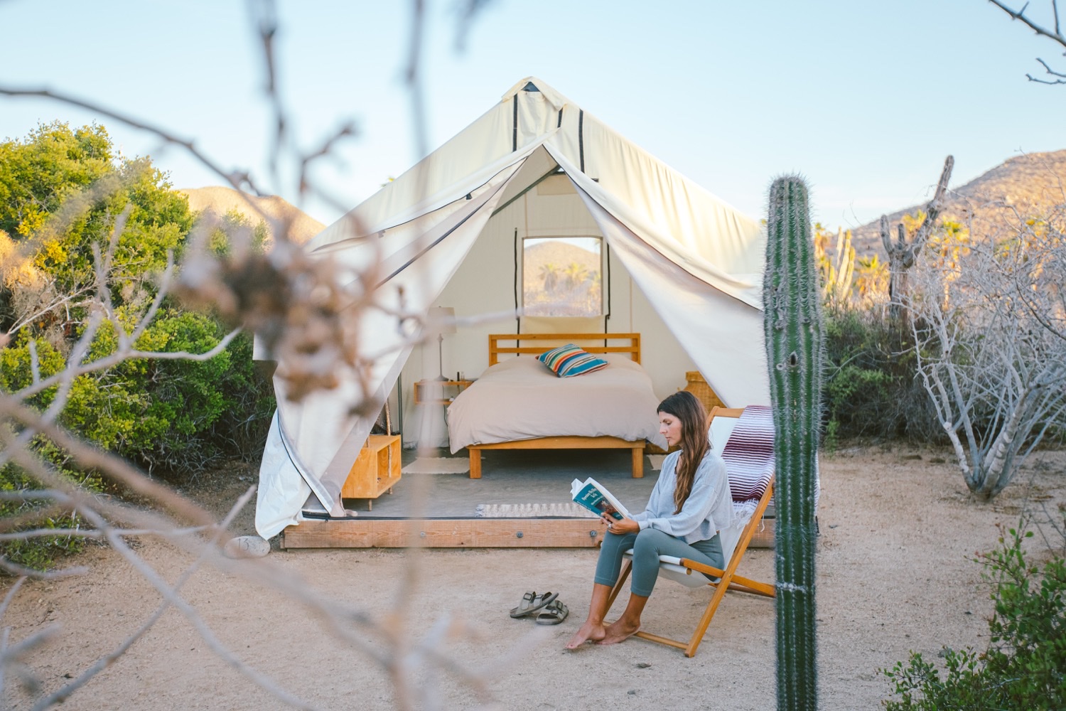 Canvas glamping tent